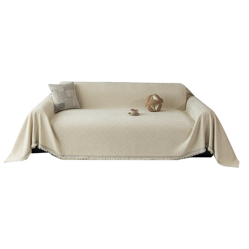 Chenille Sofa Blanket with Fringes