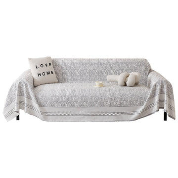 Textured Sofa Cover Polyester - Geometric Woven Design