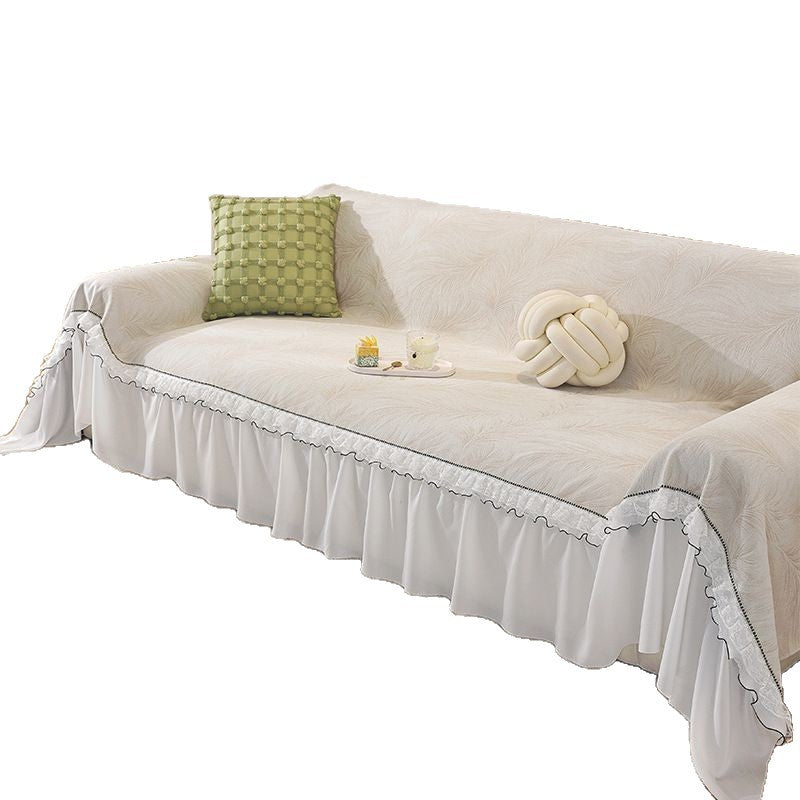 Chenille Sofa Cover with Ruffles