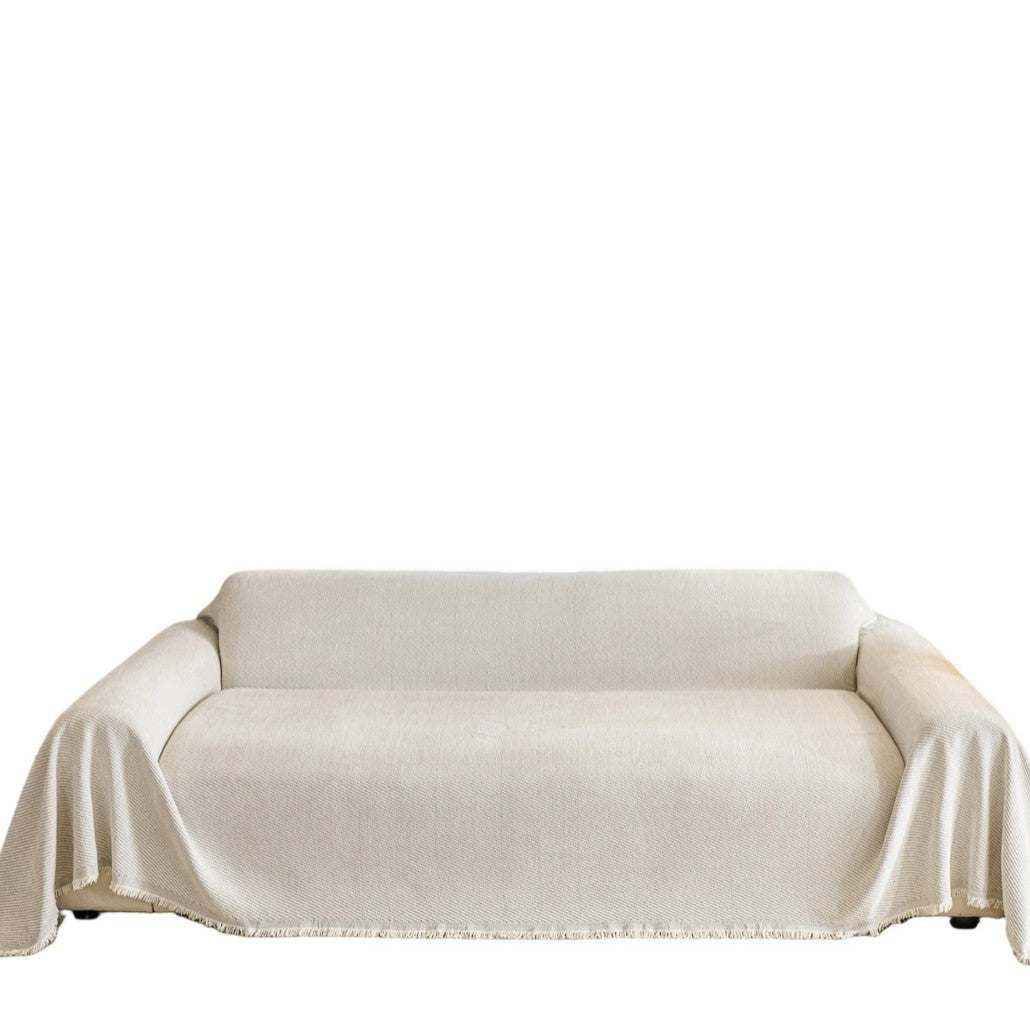 Chenille Sofa Cover with Fringes